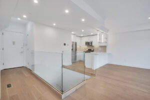 overview of remodeled kitchen and living space